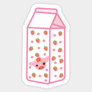 Strawberry milk box Sticker